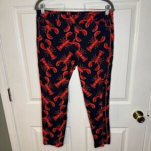 Old Navy Pixie Ankle Pant Dark Blue with Red Lobster Design Size 10 GUC